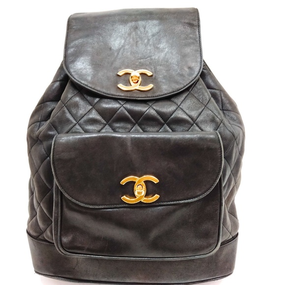 CHANEL - BackPack Bag Black Leather - Picture 1 of 8